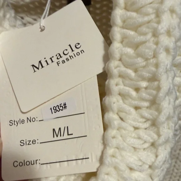 Miracle Cream Cowl Neck Cable knit Sweater - Picture 8 of 9